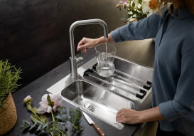 Смеситель для кухни Blanco Jandora-S однорычажный нержавеющая сталь 526615