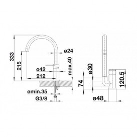 Смеситель для кухни Blanco JETA однорычажный  боковой излив  белый 519730