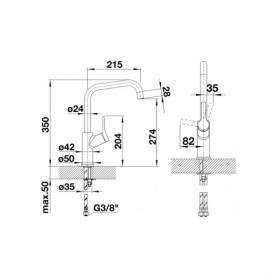 Смеситель для кухни Blanco JURENA однорычажный  хром 520764