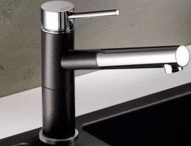 Смеситель для кухни Blanco Kano однорычажный антрацит/хром 525028