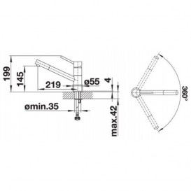 Смеситель для кухни Blanco Kano однорычажный алюметаллик/хром 525029