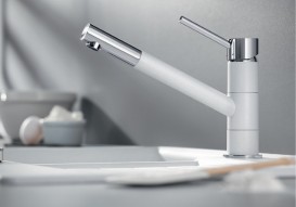 Смеситель для кухни Blanco Kano однорычажный жемчужный/хром 525035