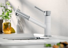 Смеситель для кухни Blanco Kano-S однорычажный белый/хром 525040