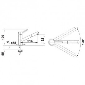 Змішувач для кухні Blanco Kano-S з висувною лійкою Silgranit чорний матовий 526668