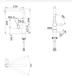 Смеситель для кухни Blanco Lanora-F однорычажный нержавеющая сталь 526179