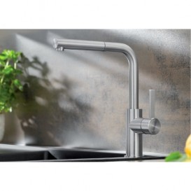 Смеситель для кухни Blanco Lanora-S однорычажный нержавеющая сталь 523123