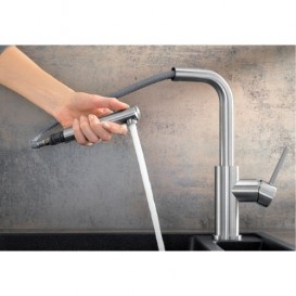 Смеситель для кухни Blanco Lanora-S однорычажный нержавеющая сталь 523123