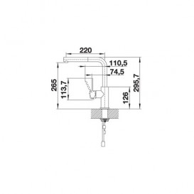 Смеситель для кухни Blanco Lanora-S однорычажный нержавеющая сталь 523123