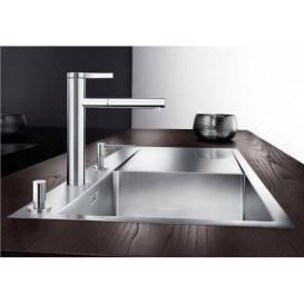 Смеситель для кухни Blanco LINEE-S однорычажный  выдвижной излив  нержавеющая сталь  матовая полировка517593