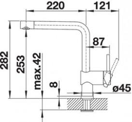 Смеситель для кухни Blanco LINUS однорычажный  нержавеющая сталь 517183