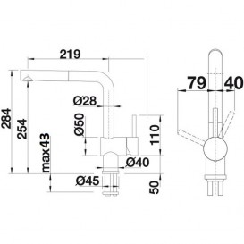 Смеситель для кухни Blanco LINUS-S-F однорычажный  выдвижной излив  нержавеющая сталь 514024