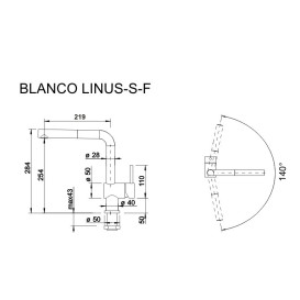 Смеситель для кухни Blanco LINUS-S-F SILGRANIT® чёрный матовый 527523