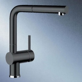 Смеситель для кухни Blanco Linus-S однорычажный  керамика  черный 516708