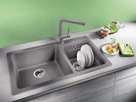 Змішувач для кухні Blanco LINUS-S змішувач висувною виливши сірий беж 517621