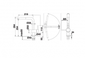 Змішувач для кухні Blanco Linus-S з висувною лійкою чорний матовий 525807