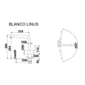 Смеситель для кухни Blanco LINUS сатиновая платина 527698