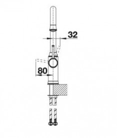 Смеситель для кухни Blanco Livia-S однорычажный  выдвижной излив  манган 521290
