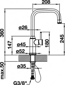Смеситель для кухни Blanco Livia-S с выдвижной лейкой PVD сатиновое золото 526687