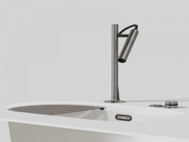 Смеситель для кухни Blanco Luneoo-S с выдвижным изливом сатин платиновый 527976