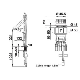 Змішувач для кухні Blanco Luneoo-S з висувним виливом матове золото 527974