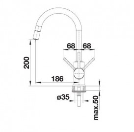 Змішувач для кухні Blanco Mida-S Silgranit змішувач висувною виливши алюметаллик 521 456