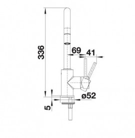 Змішувач для кухні Blanco Mida-S Silgranit змішувач висувною виливши алюметаллик 521 456