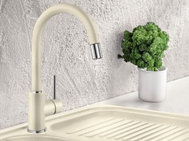 Змішувач для кухні Blanco Mida-S Silgranit одноважільний висувний вилив жасмин 521458