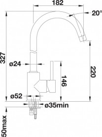 Смеситель для кухни Blanco Mida Silgranit однорычажный  антрацит 519415