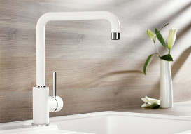 Змішувач для кухні Blanco Mili одноважільний Silgranit м'який білий 527461