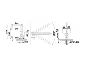 Змішувач для кухні Blanco Mlili одноважільний чорний 526159
