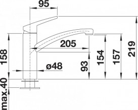 Смеситель для кухни Blanco Nea однорычажный  хром 519402