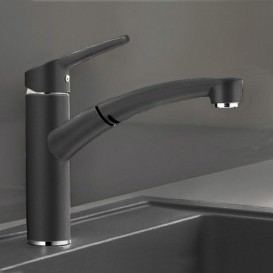 Смеситель для кухни Blanco Nea-S Silgranit однорычажный  выдвижной излив  темная скала 520306