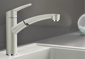 Смеситель для кухни Blanco Nea-S Silgranit однорычажный  выдвижной излив  жемчужный 520307