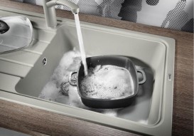 Смеситель для кухни Blanco Nea-S Silgranit однорычажный  выдвижной излив  жемчужный 520307