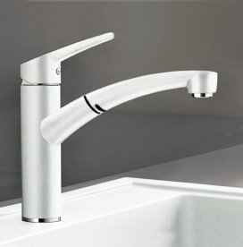 Смеситель для кухни Blanco Nea-S Silgranit однорычажный  выдвижной излив  белый 520300