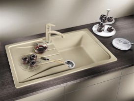 Смеситель для кухни Blanco Nea-S Silgranit однорычажный  выдвижной излив  шампань 520302