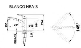 Смеситель для кухни Blanco Nea-S Silgranit однорычажный  выдвижной излив  кофе 520305