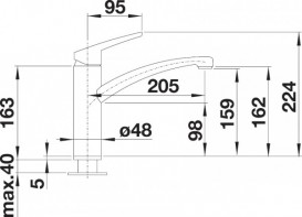Змішувач для кухні Blanco Nea Silgranit змішувач темна скеля 519412