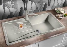 Смеситель для кухни Blanco Nea Silgranit однорычажный  жемчужный 520749