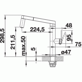 Змішувач для кухні Blanco Panera-S одноважільний нержавіюча сталь 521547