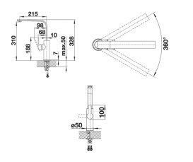 Смеситель для кухни Blanco Rodalis однорычажный хром 523125