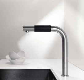 Смеситель для кухни Blanco Saga однорычажный нержавеющая сталь 519446