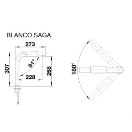 Змішувач для кухні Blanco Saga змішувач нержавіюча сталь 519446