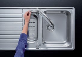 Змішувач для кухні Blanco Solenta-S Senso сенсорний одноважільний з висувною лійкою хром 523126