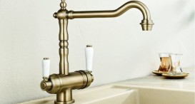 Змішувач для кухні Blanco Sora Двохважеля полірована латунь 520835