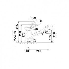 Смеситель для кухни Blanco Tivo-S с выдвижной лейкой Silgranit хром/вулканический серый 526976