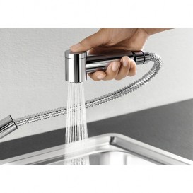 Смеситель для кухни Blanco Tivo-S с вытяжной лейкой хром/черный 526279