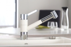 Смеситель для кухни Blanco Tivo-S SILGRANIT® однорычажный хром/жасмин 517614