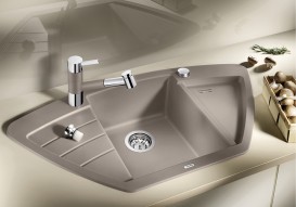 Змішувач для кухні Blanco Tivo-S SILGRANIT® змішувач хром / сірий беж 517619