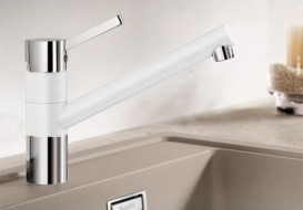 Смеситель для кухни Blanco Tivo SILGRANIT® однорычажный  хром/белый 517603